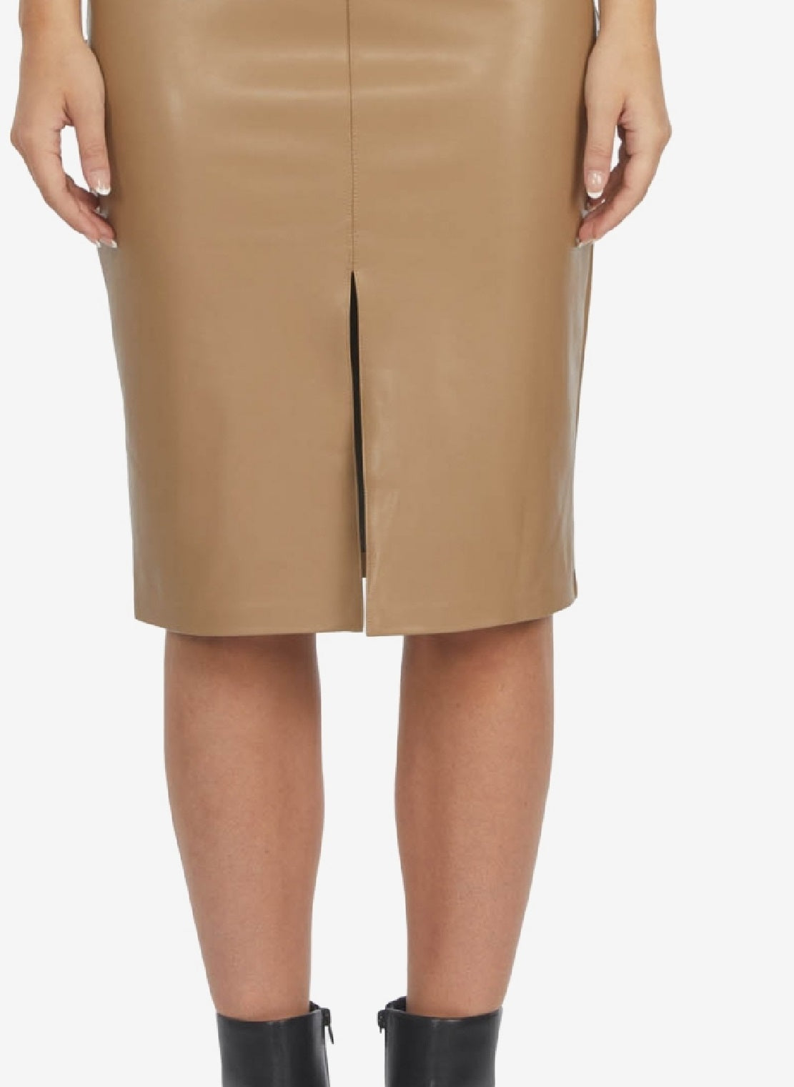 Laundry By Shelli Segal Women's Faux Leather Midi Skirt Brown Size Medium