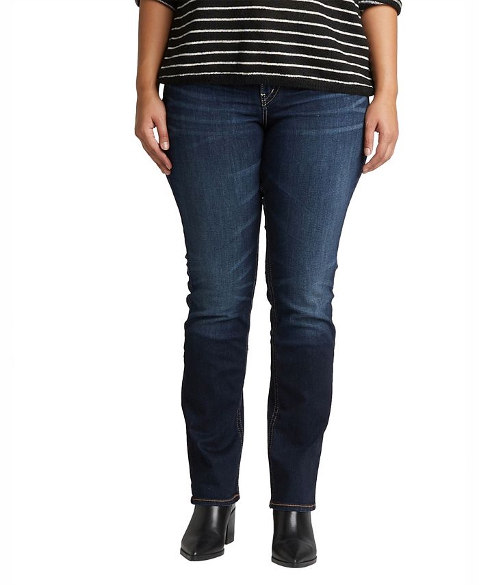 Silver Jeans Co. Women's Suki Mid Rise Straight Jeans Blue Size 20W
