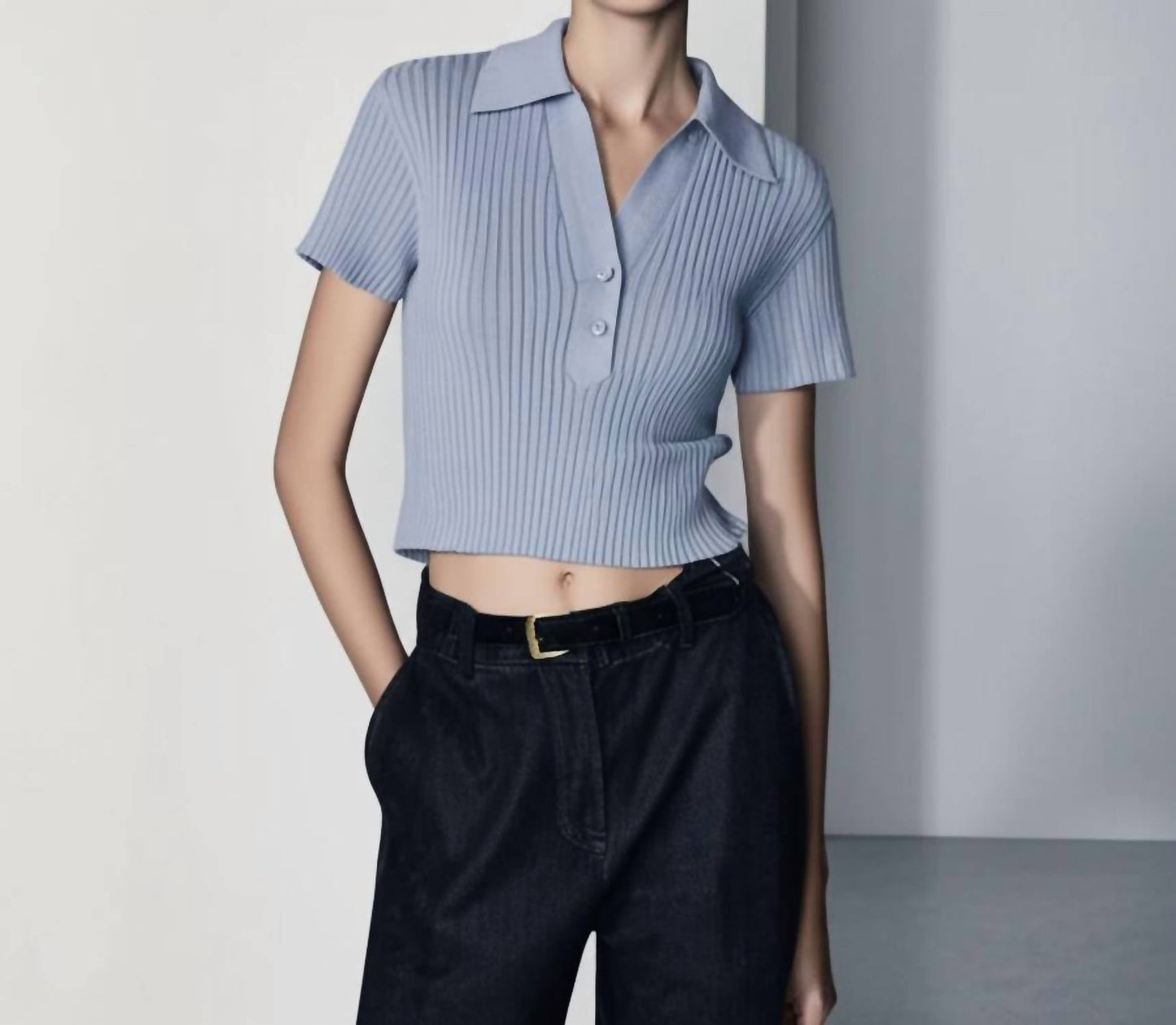 Something Navy - RIBBED SHORT SLEEVE POLO