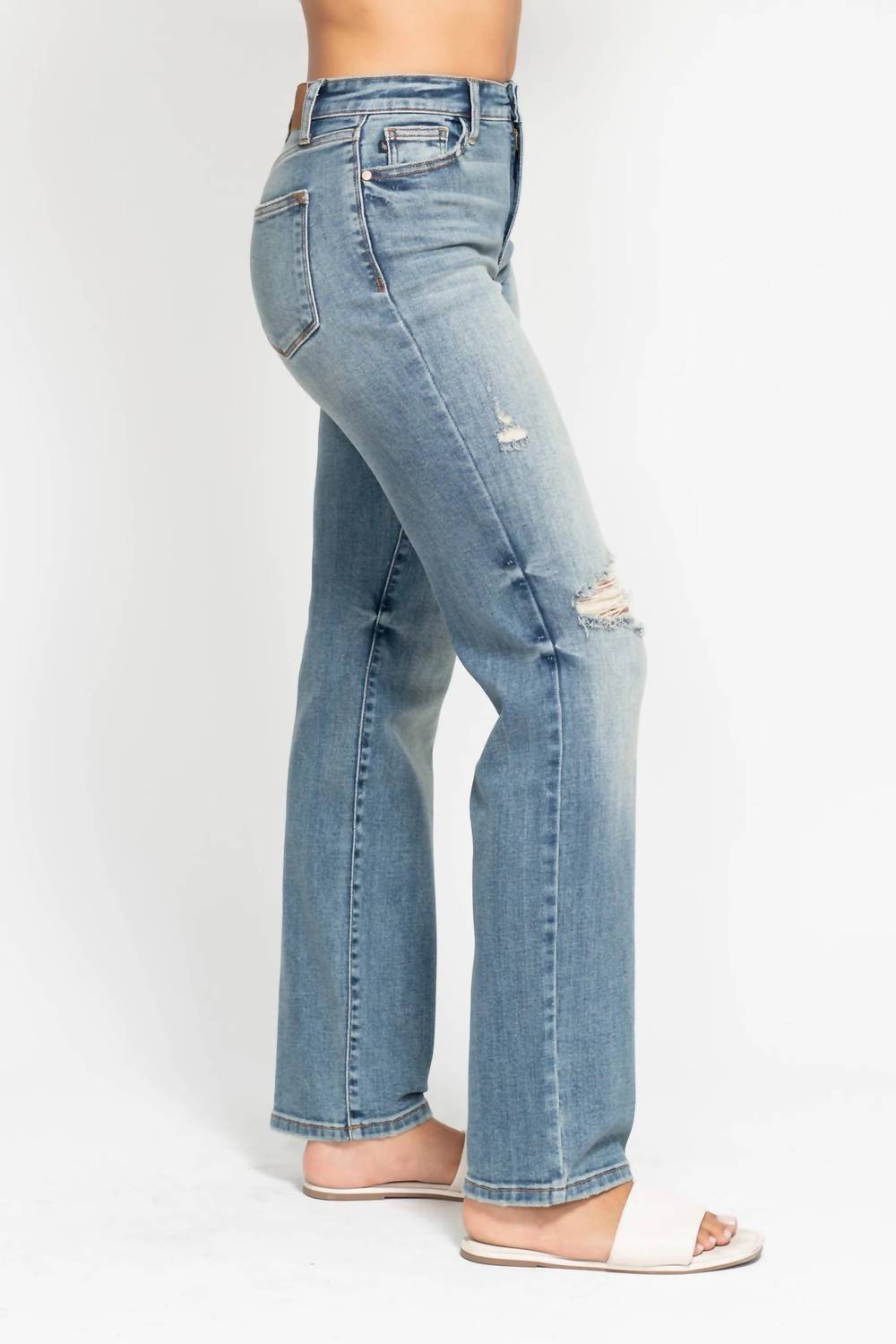 Judy Blue - Rebel Edge High Waist Dad Straight Jeans