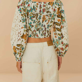 Farm Rio - BOTANICALS LACE BLOUSE