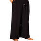 On The Plus Side - Solid Drawstring Cotton Rayon Pants - Plus