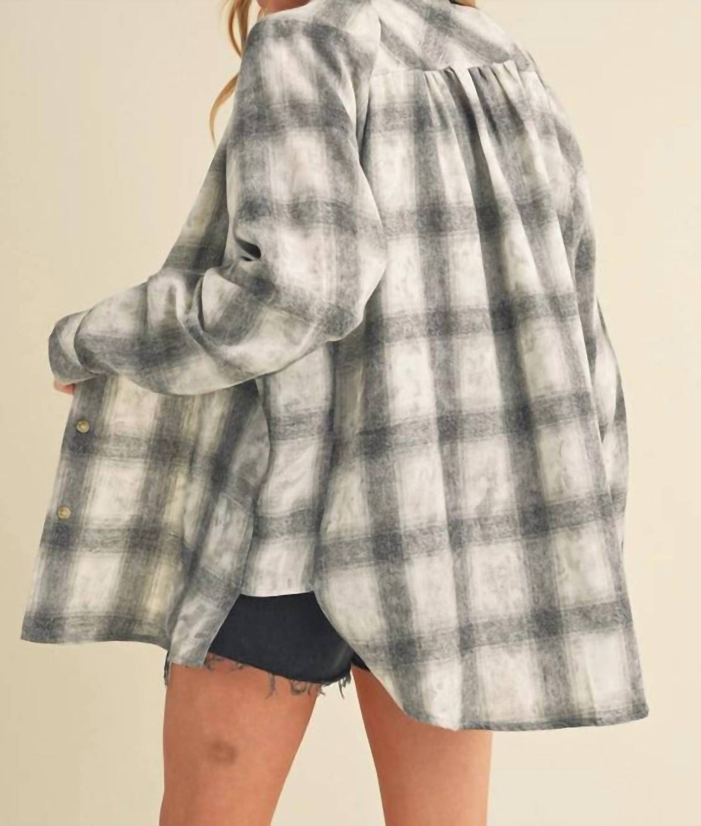 Aemi + Co - Laura Plaid Washed Flannel Button Up Shirt