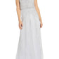 Adrianna Papell - Bateau Neck Short Sleeves Long Gown