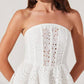 Astr - Deasia Strapless Eyelet Mini Dress