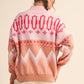&Merci - Geometric Knit Half Zip Pullover