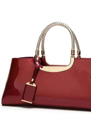 Accity - FASHIONABLE EVENING GLOSSY PATENT LEATHER TOTE