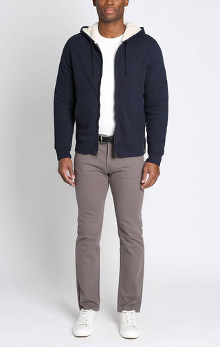 Jachs New York - Recycled Jacquard Sherpa Lined Full Zip Hoodie