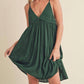 Aemi + Co - Ruched Plunge Mini Cami Dress