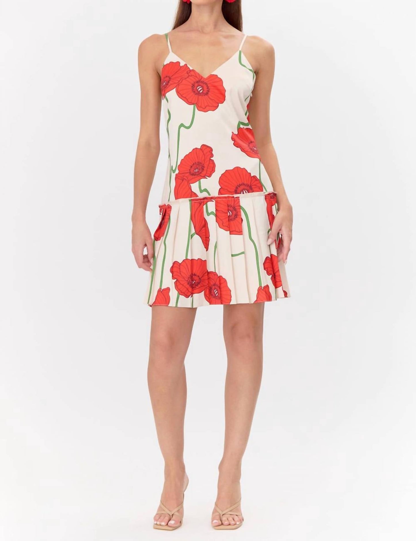Adelyn Rae - Camila Rose Print Pleated Mini Dress