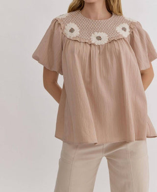 Entro - Floral Embroidered Top