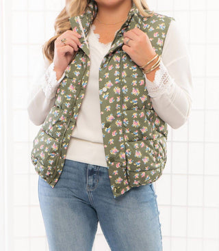 Tcec - Floral Puffer Vest