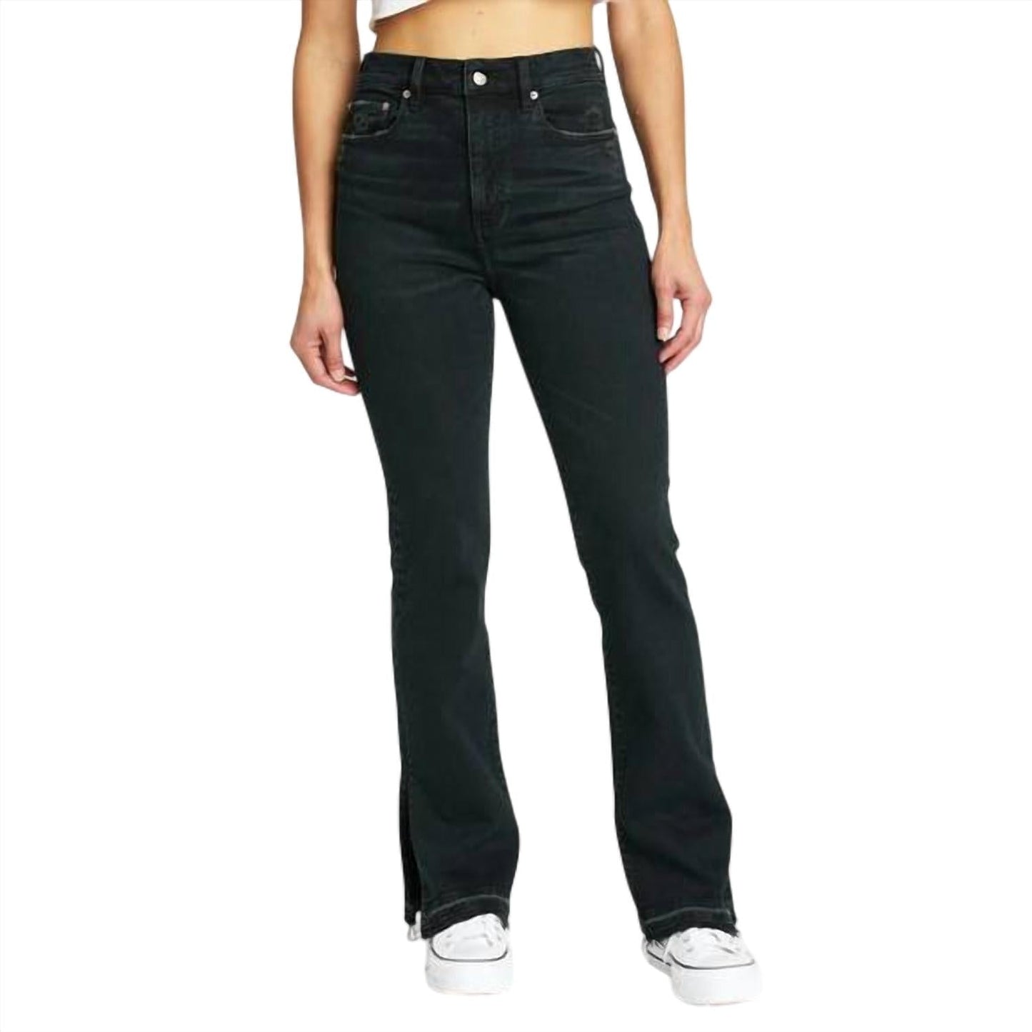 Daze - Go-getter Hi-rise Side Slit Flare Jeans