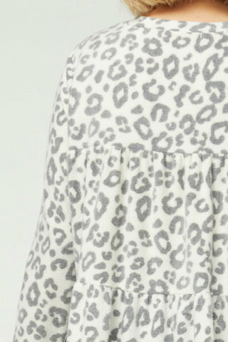 Entro - Animal Print Tiered Top