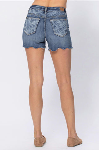 Judy Blue - Paisley Bandana Printed Jean Shorts
