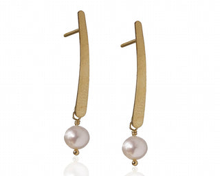 Abw Designs - Bar with Pearl Drop Earrings