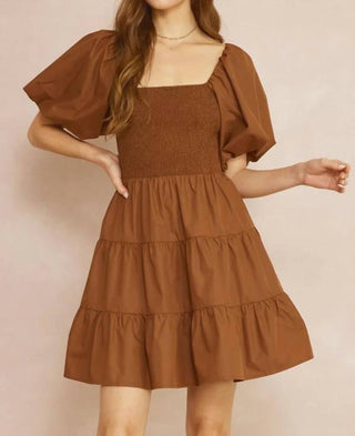 Entro - Smocked Puff Dress