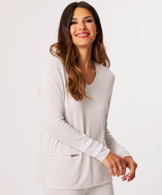 French Kyss - Zip Pocket V-Neck Top