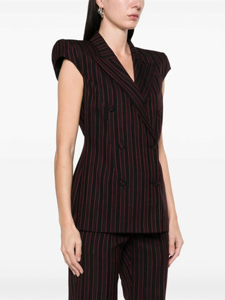 Alexander Mcqueen - Pinstripe Sleeveless Blazer