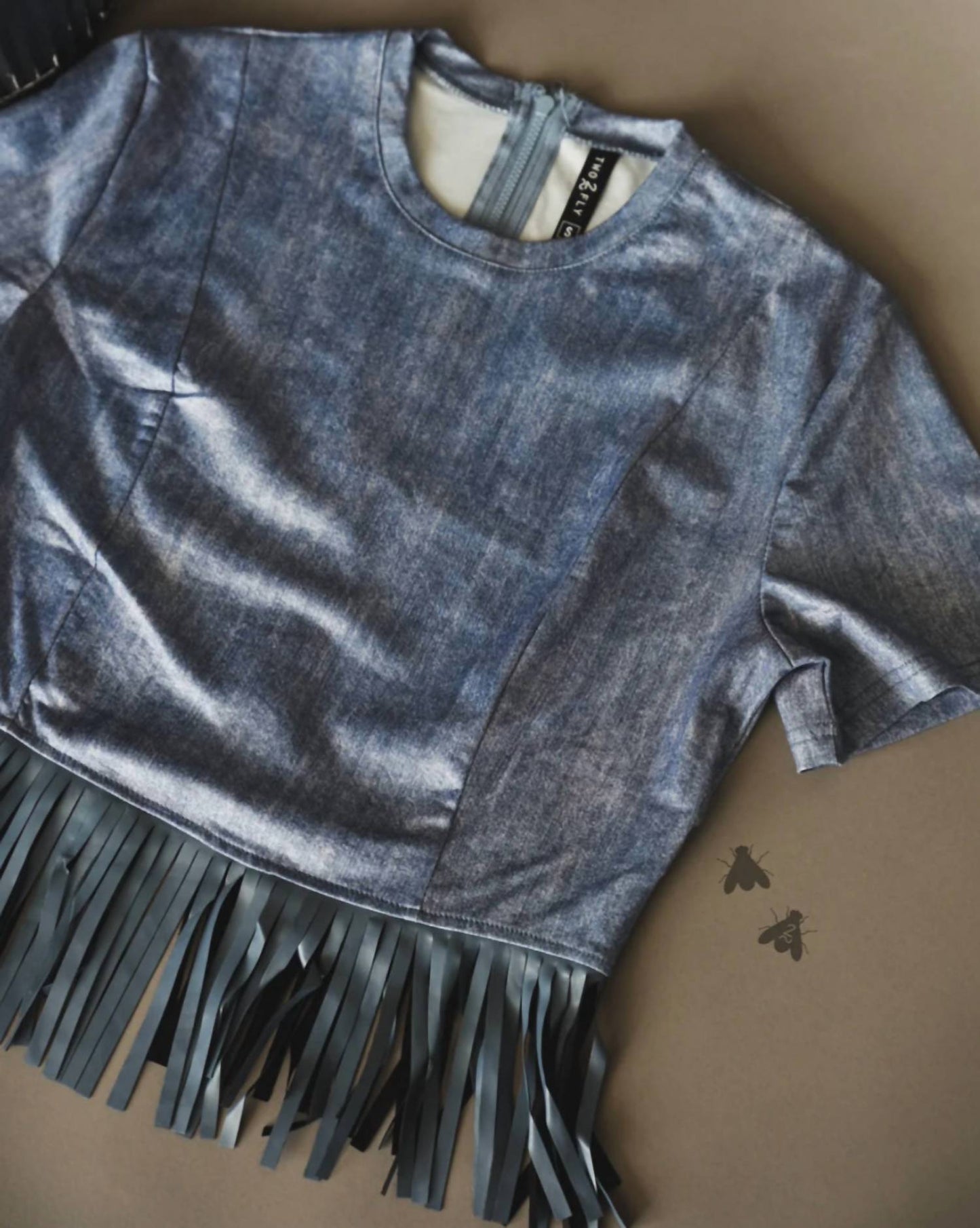 2Flyco - Women's Zippity Zap Fringe Crop Top