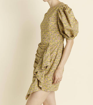 Aureum - Ruched Sash Mini Dress