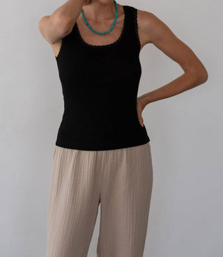 Donni. - Vintage Rib Lace Tank Top