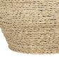 25" Table Lamp with Rattan Base and Linen Drum Shade