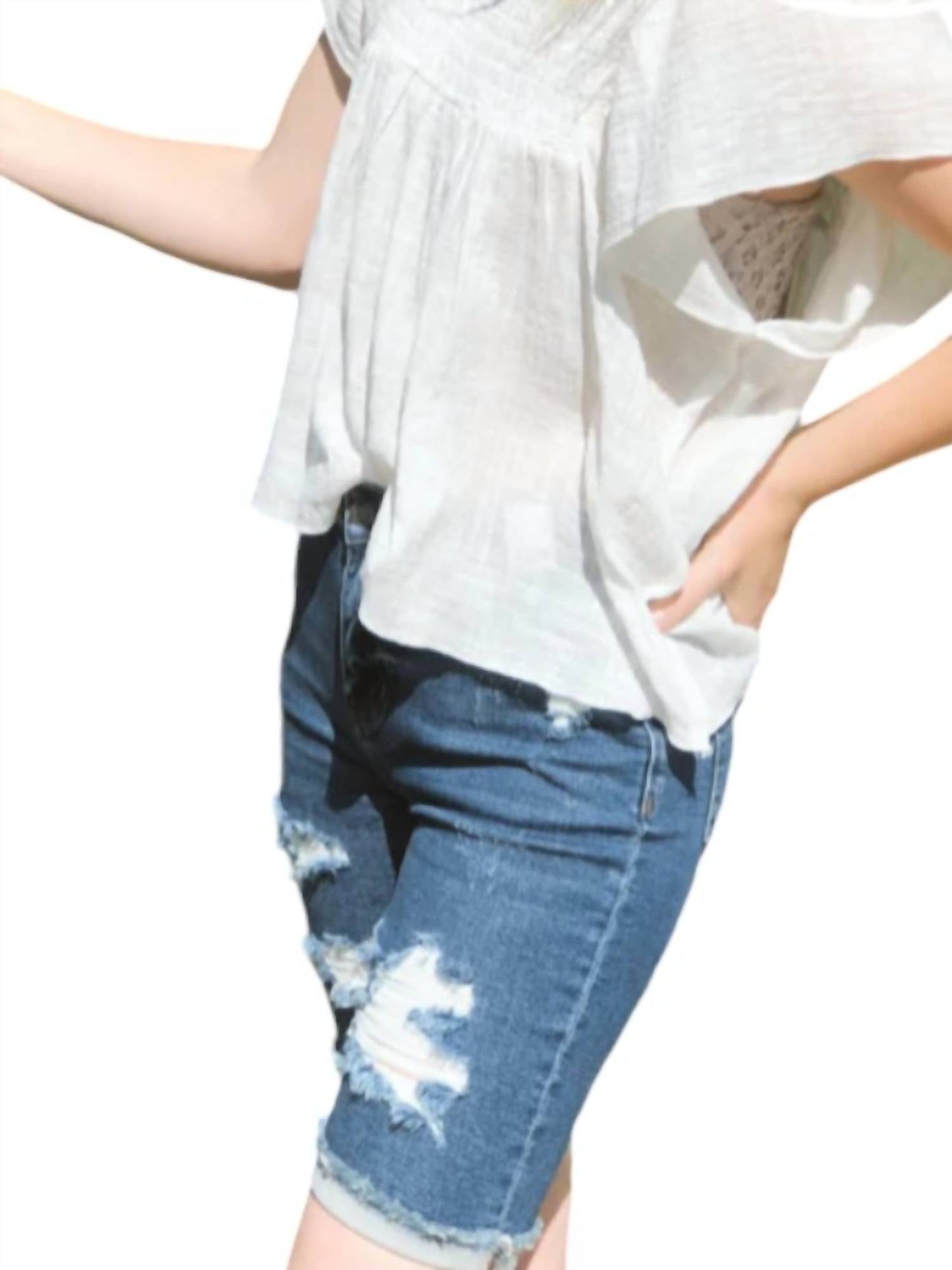 Judy Blue - Destroyed Bermuda Shorts