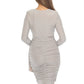 Joseph Ribkoff - Metallic Draped Shirred Sheath Dress