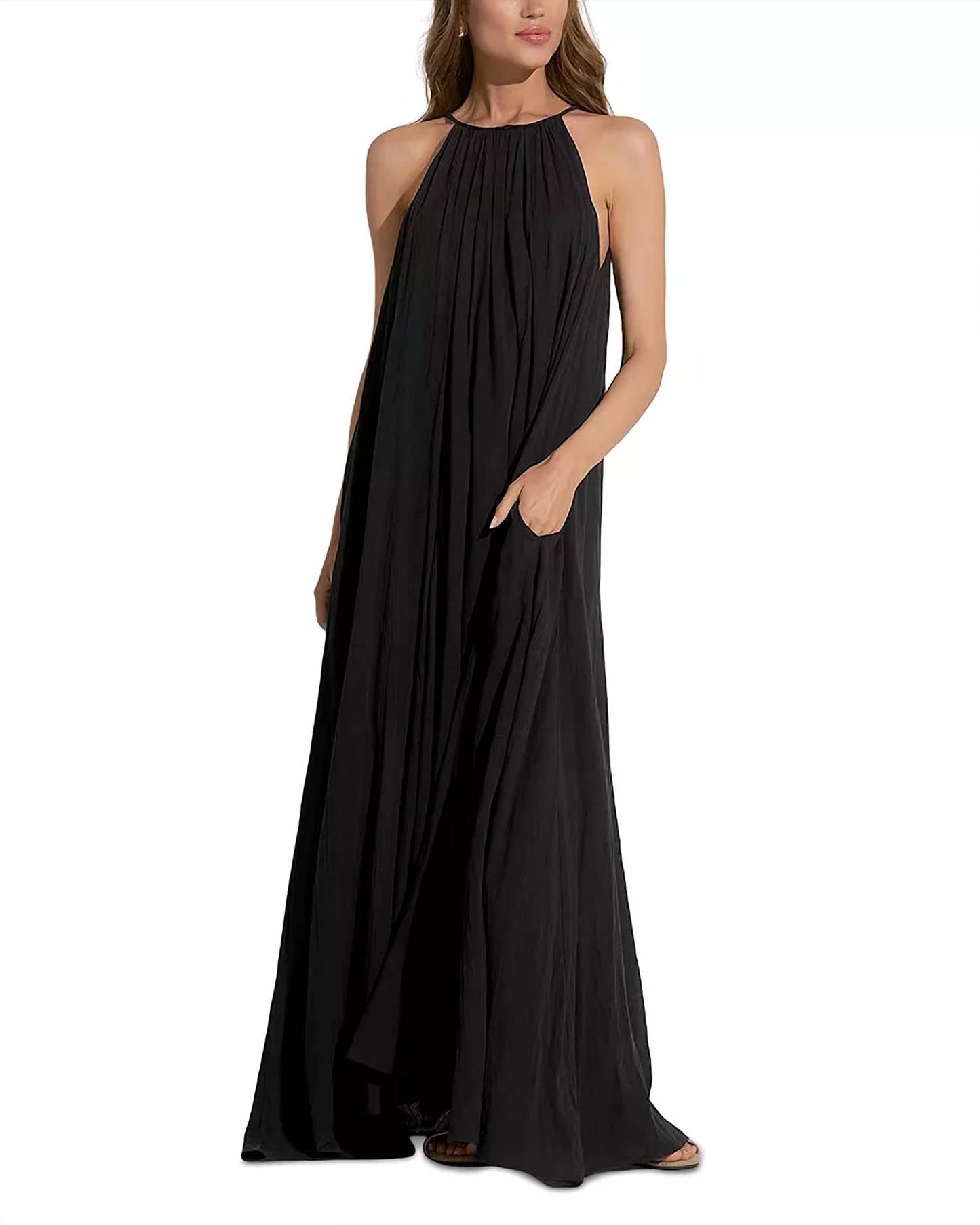 Elan - Halter Maxi Swim Cover Up Dress