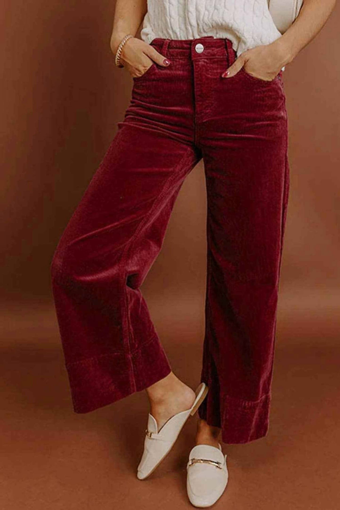 66Disco - Corduroy High Waist Wide Leg Pants
