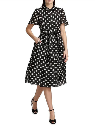 Carolina Herrera - Women's Polka Dot Midi Shirt Dress