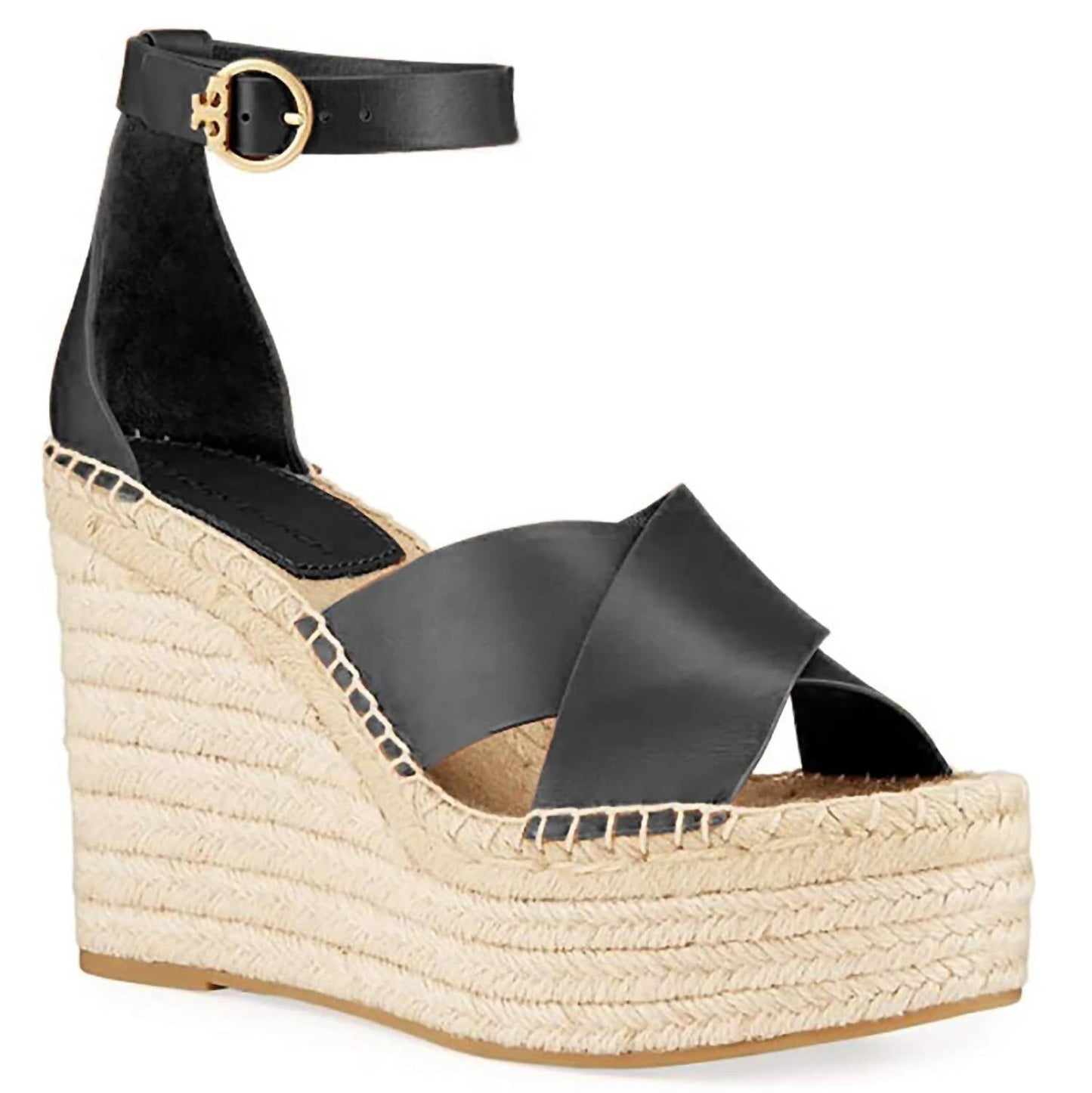 Tory Burch - Women's Selby Leather High Wedge Heel Adjustable Ankle Strap Espadrilles Sandals
