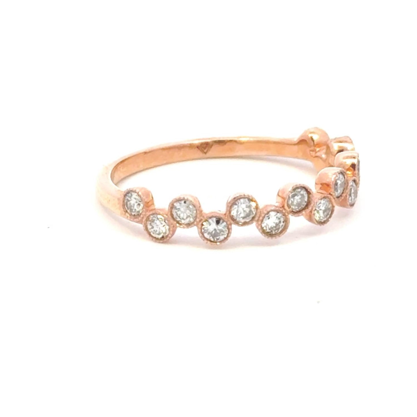 Aamiaa - 0.45 Carat Natural Round Diamond Bezel Set Band Ring