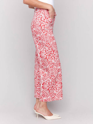 Charlie B - Printed Cotton Flare Pants
