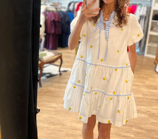 &Merci - Lemons Into Lemonade Cotton Mini Dress