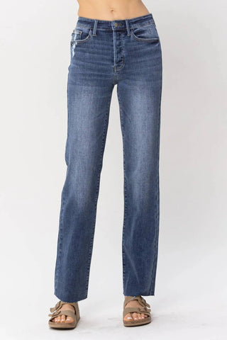 Judy Blue - High Waist Hidden Button-fly Straight Denim Jeans