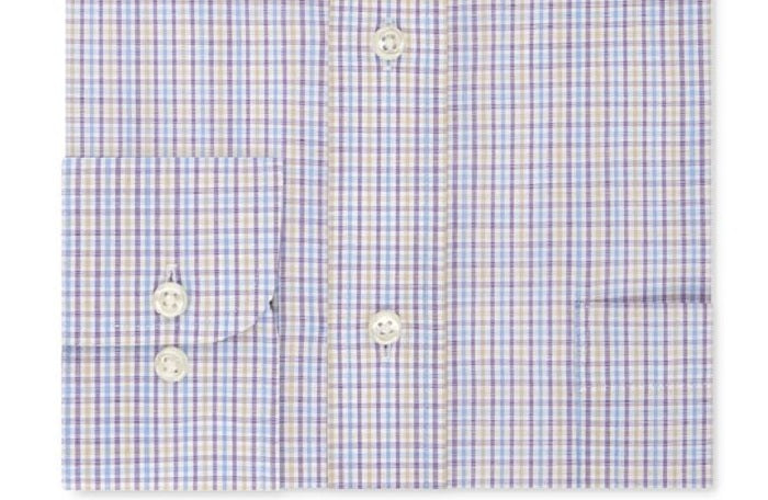 Eagle Men's Tattersall Work Dress Shirt Purple Size 36-37