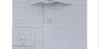 Calvin Klein Men's Slim Fit Non Iron Stretch Check Dress Shirt Blue Size 15X34X35