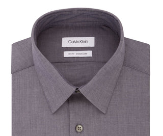 Calvin Klein Men's Slim Fit Stretch Dress Shirt Gray Size 16.5X34X35