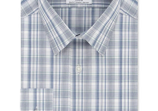 Calvin Klein Men's Steel+ Slim-Fit Non-Iron Performance Multi-Check Dress Shirt Green Size 15X34-35