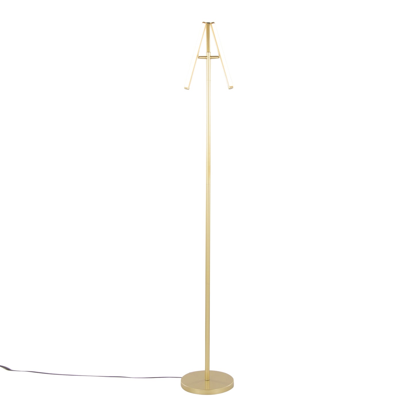 Icicle 65' Modern Swivel Floor Lamp in Gold Metal