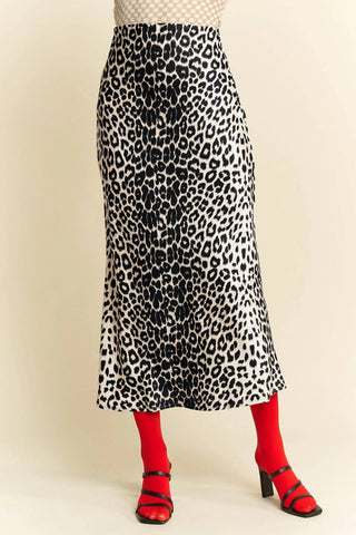 Trendsi - Davi & Dani Leopard Animal Print Long Length Skirt