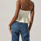 Astr - Paislee Satin Pleated Peplum Top
