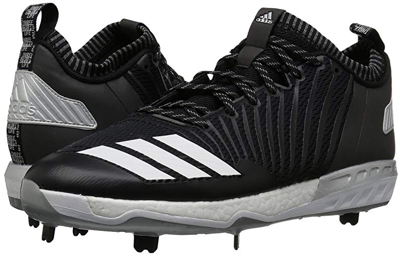 adidas Men's Boost Icon 3 Baseball Shoe Black/White/Silver Size 5.5 D(M) Us
