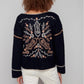 Charlie B - Embroidered Ribbed Sweater With Notch Neck