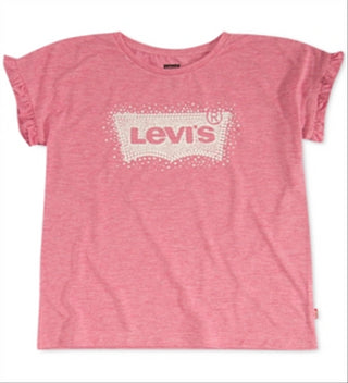 Levi's Toddler Girl's Ruffle Sleeve Logo T-Shirt Pink Size 2T