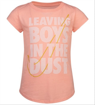 Nike Little Girl's Cotton Leaving Boys In The Dust T-Shirt Pink Size 6X