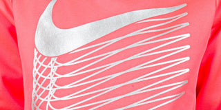 Nike Little Girl's Metallic Logo Therma Fleece Hoodie Pink Size 5