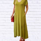 Kozan - Knit V-neck Short Sleeve Maxi Dress